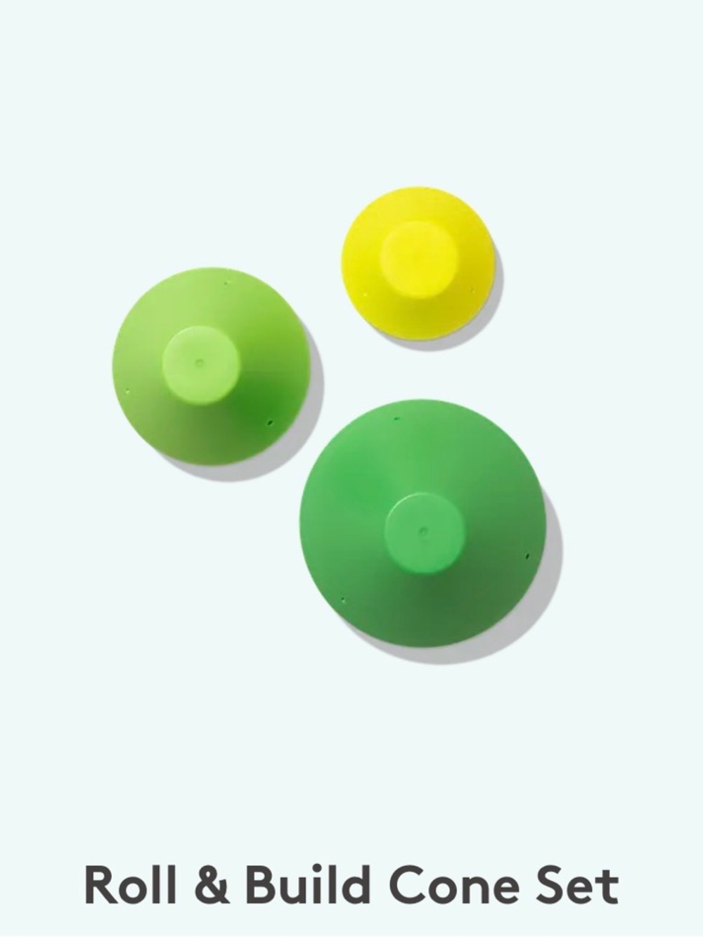 Lovevery Roll & Build Cone Set - Green and Yellow